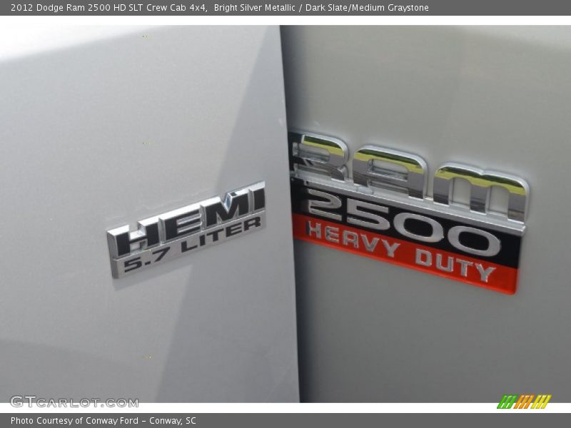 Bright Silver Metallic / Dark Slate/Medium Graystone 2012 Dodge Ram 2500 HD SLT Crew Cab 4x4