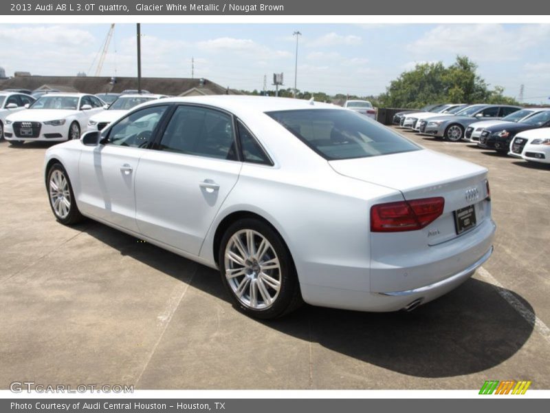 Glacier White Metallic / Nougat Brown 2013 Audi A8 L 3.0T quattro