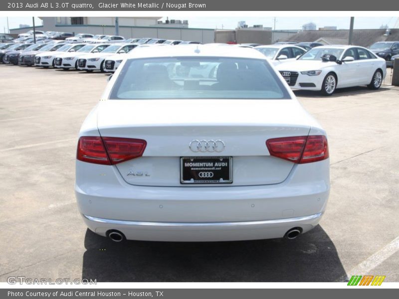 Glacier White Metallic / Nougat Brown 2013 Audi A8 L 3.0T quattro