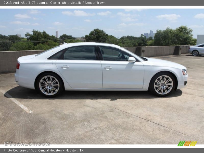 Glacier White Metallic / Nougat Brown 2013 Audi A8 L 3.0T quattro