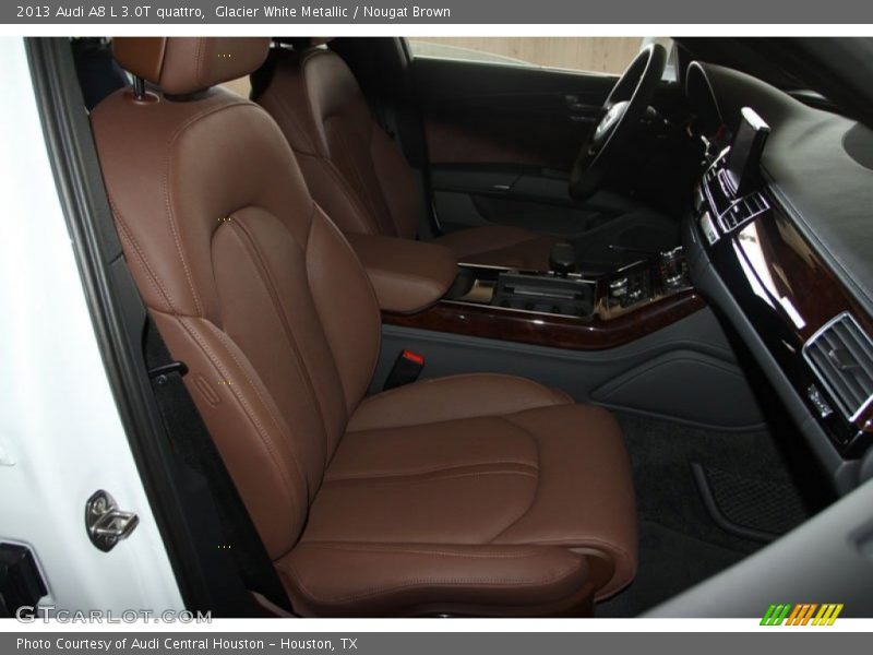 Glacier White Metallic / Nougat Brown 2013 Audi A8 L 3.0T quattro