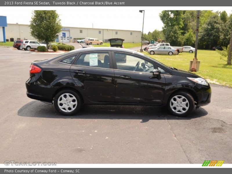 Tuxedo Black / Charcoal Black/Blue Accent 2013 Ford Fiesta SE Sedan