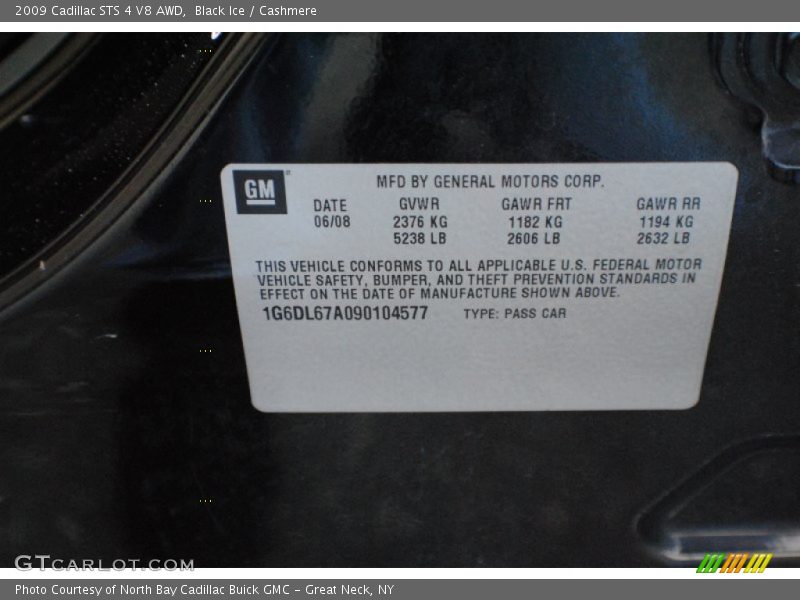 Black Ice / Cashmere 2009 Cadillac STS 4 V8 AWD