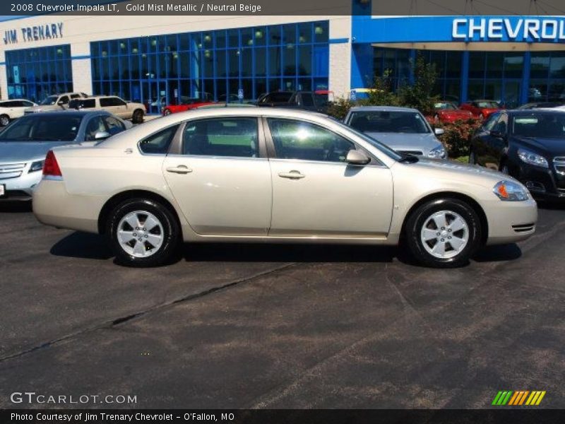 Gold Mist Metallic / Neutral Beige 2008 Chevrolet Impala LT