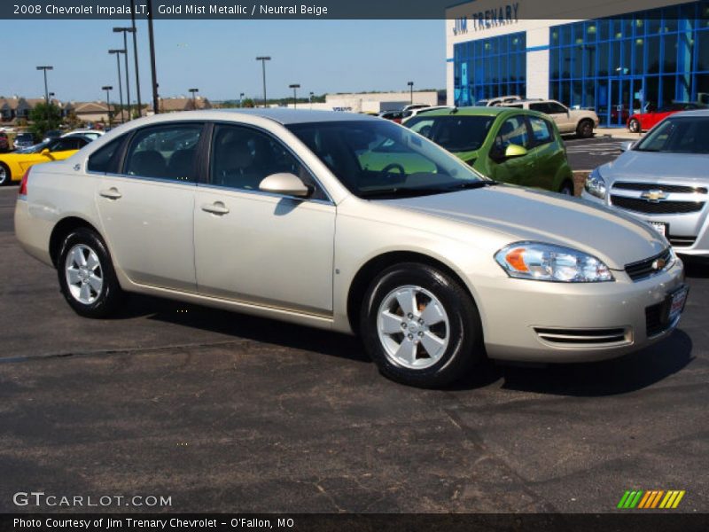Gold Mist Metallic / Neutral Beige 2008 Chevrolet Impala LT