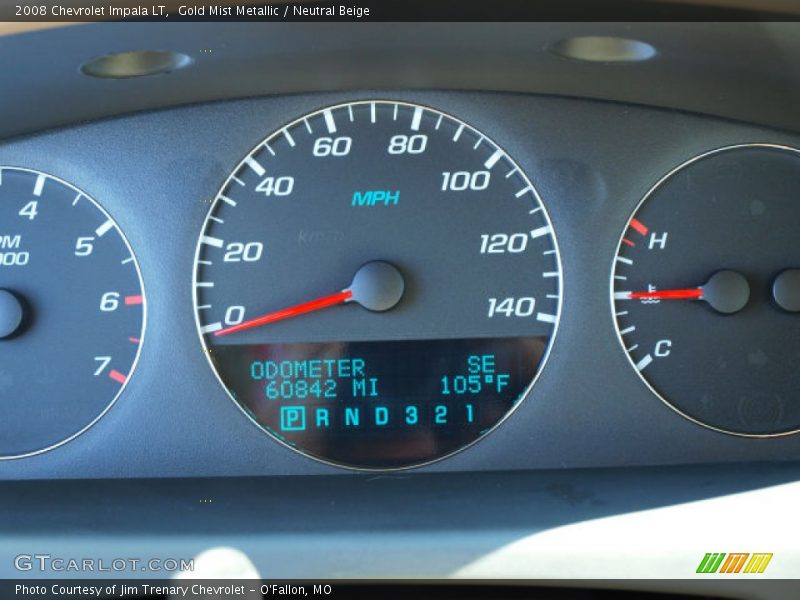 Gold Mist Metallic / Neutral Beige 2008 Chevrolet Impala LT