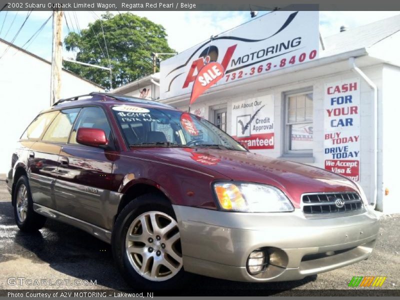Regatta Red Pearl / Beige 2002 Subaru Outback Limited Wagon