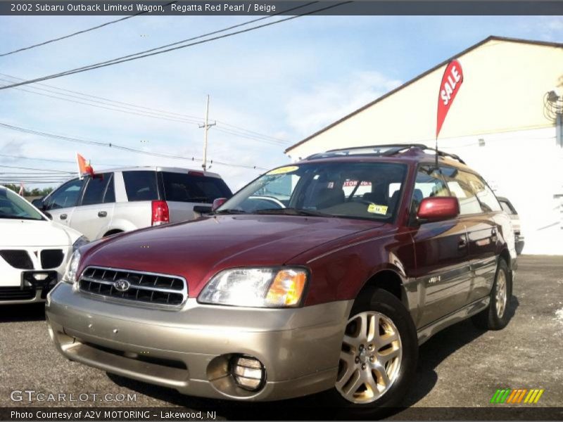 Regatta Red Pearl / Beige 2002 Subaru Outback Limited Wagon