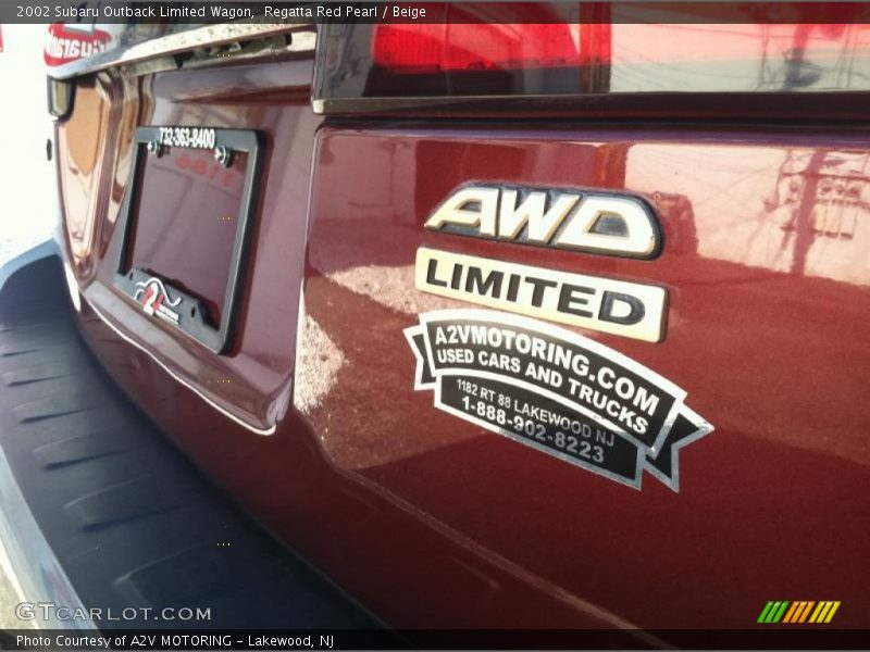 Regatta Red Pearl / Beige 2002 Subaru Outback Limited Wagon