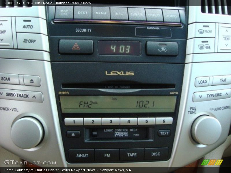Controls of 2008 RX 400h Hybrid