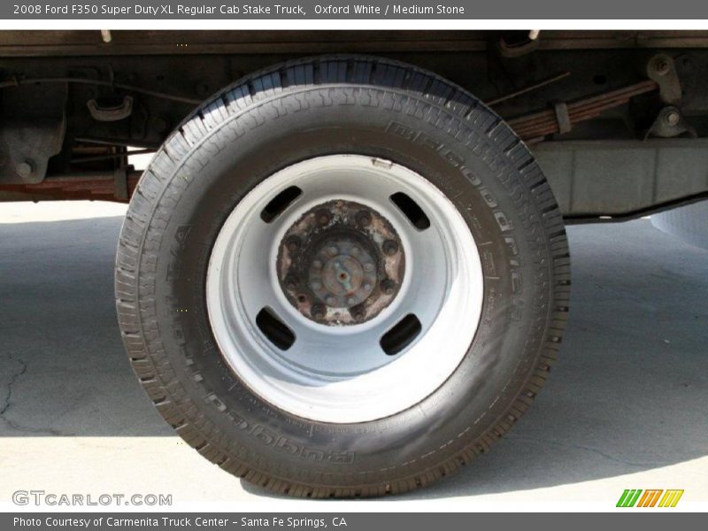 Oxford White / Medium Stone 2008 Ford F350 Super Duty XL Regular Cab Stake Truck