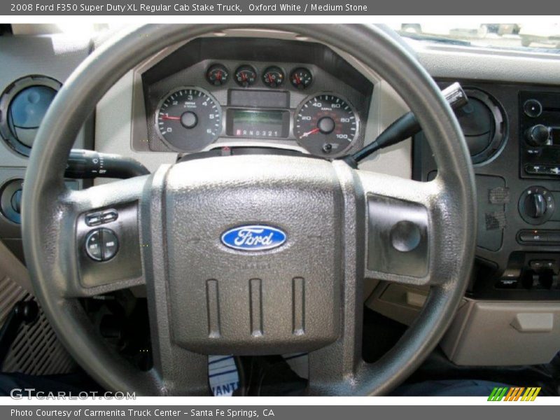 Oxford White / Medium Stone 2008 Ford F350 Super Duty XL Regular Cab Stake Truck
