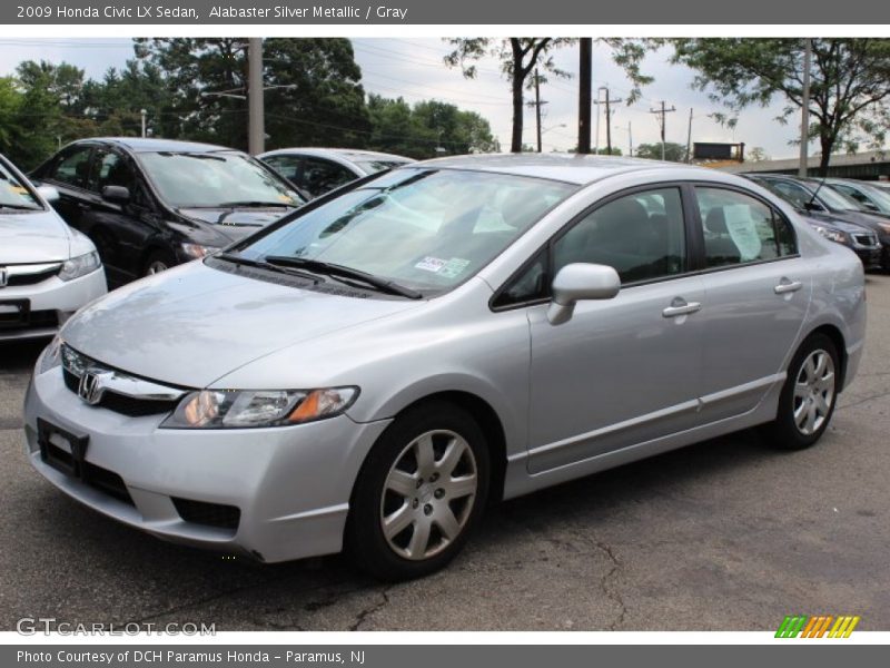 Alabaster Silver Metallic / Gray 2009 Honda Civic LX Sedan