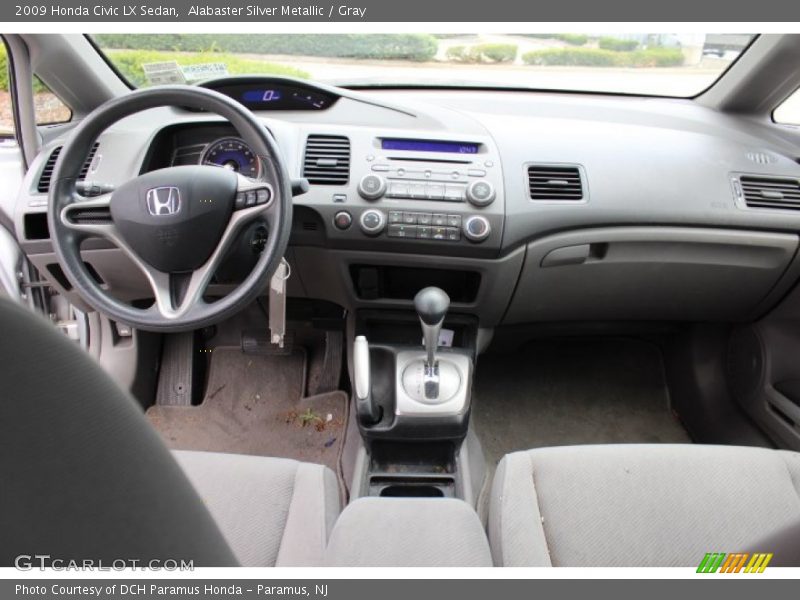 Alabaster Silver Metallic / Gray 2009 Honda Civic LX Sedan