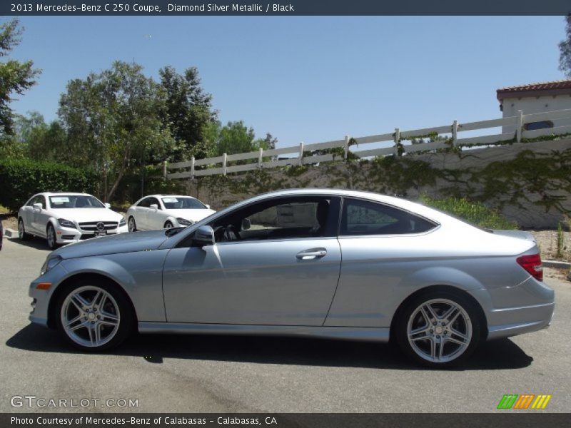 Diamond Silver Metallic / Black 2013 Mercedes-Benz C 250 Coupe