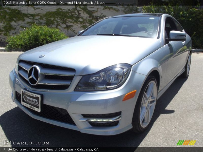 Diamond Silver Metallic / Black 2013 Mercedes-Benz C 250 Coupe