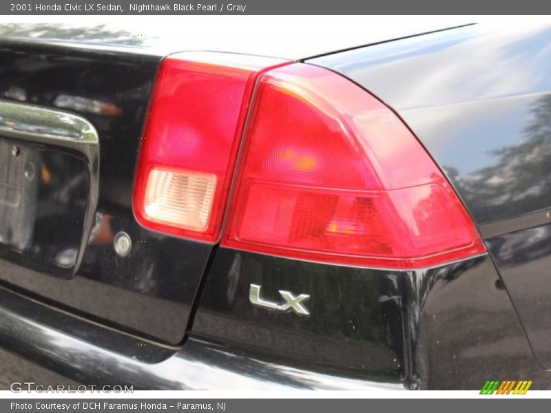 Nighthawk Black Pearl / Gray 2001 Honda Civic LX Sedan