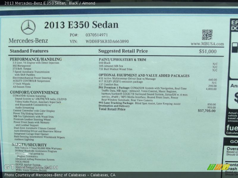 Black / Almond 2013 Mercedes-Benz E 350 Sedan