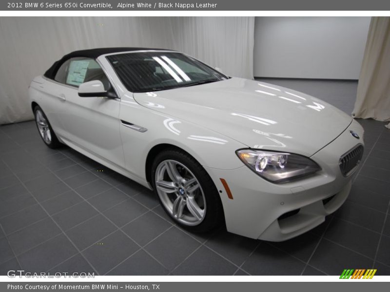 Alpine White / Black Nappa Leather 2012 BMW 6 Series 650i Convertible
