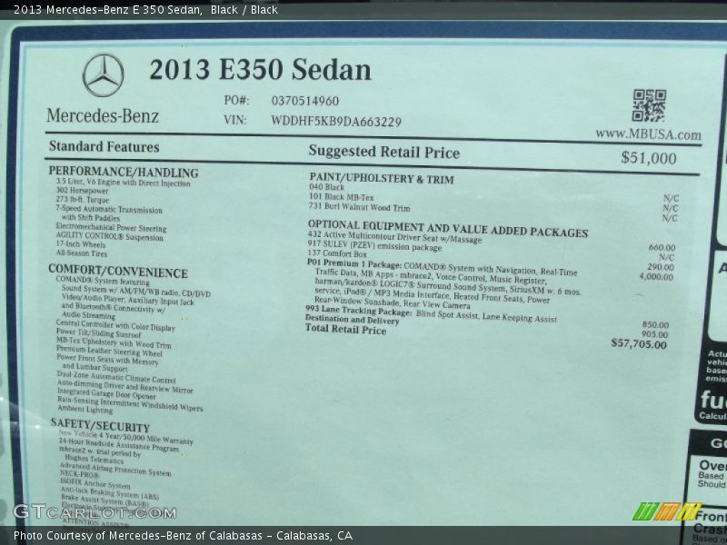 Black / Black 2013 Mercedes-Benz E 350 Sedan