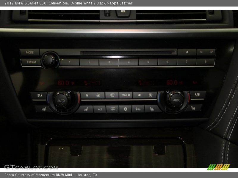 Alpine White / Black Nappa Leather 2012 BMW 6 Series 650i Convertible