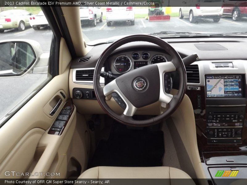 Silver Coast Metallic / Cashmere/Cocoa 2013 Cadillac Escalade ESV Premium AWD