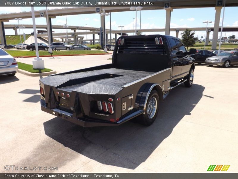 Brilliant Black Crystal Pearl / Khaki 2007 Dodge Ram 3500 Laramie Quad Cab Dually