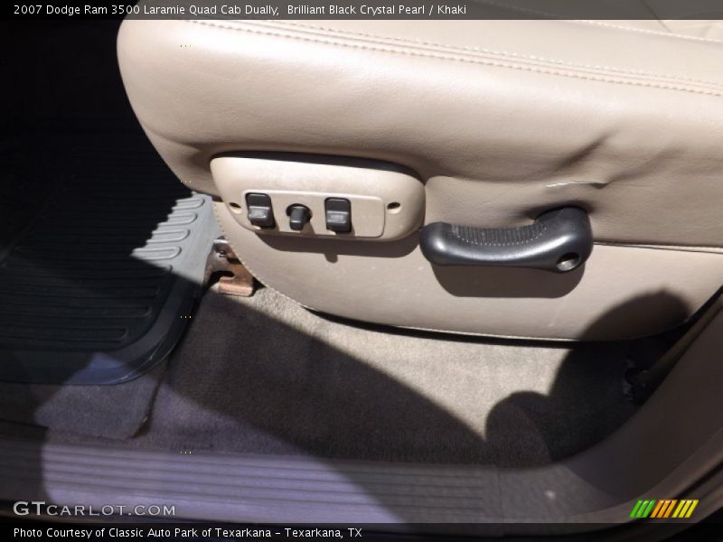 Brilliant Black Crystal Pearl / Khaki 2007 Dodge Ram 3500 Laramie Quad Cab Dually