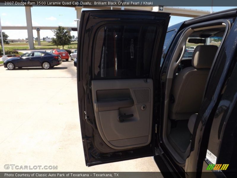 Brilliant Black Crystal Pearl / Khaki 2007 Dodge Ram 3500 Laramie Quad Cab Dually