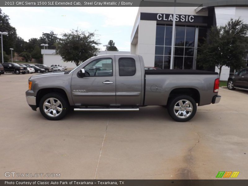 Steel Gray Metallic / Ebony 2013 GMC Sierra 1500 SLE Extended Cab