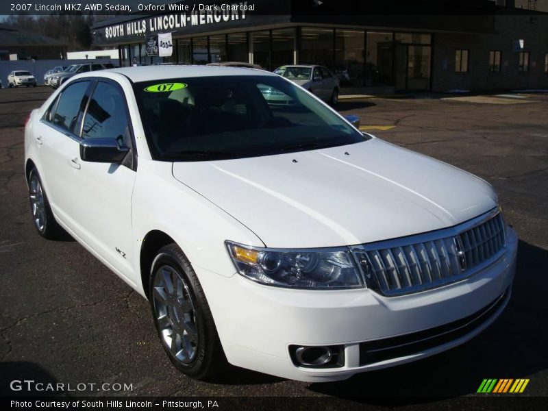 Oxford White / Dark Charcoal 2007 Lincoln MKZ AWD Sedan