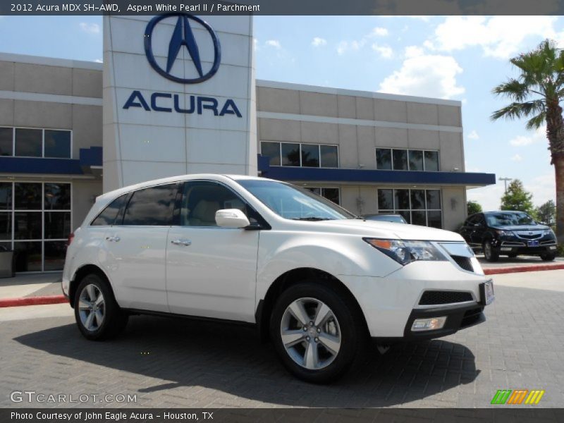 Aspen White Pearl II / Parchment 2012 Acura MDX SH-AWD