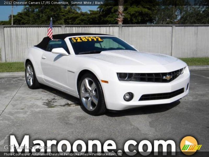 Summit White / Black 2012 Chevrolet Camaro LT/RS Convertible