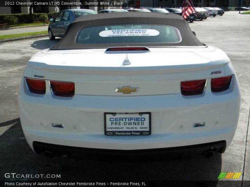 Summit White / Black 2012 Chevrolet Camaro LT/RS Convertible