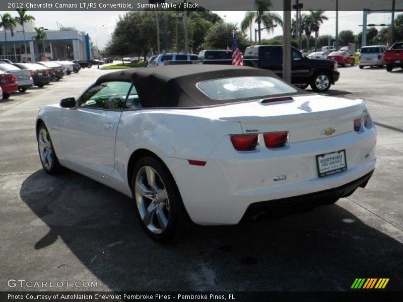 Summit White / Black 2012 Chevrolet Camaro LT/RS Convertible