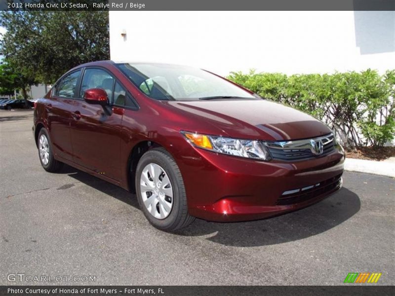 Rallye Red / Beige 2012 Honda Civic LX Sedan