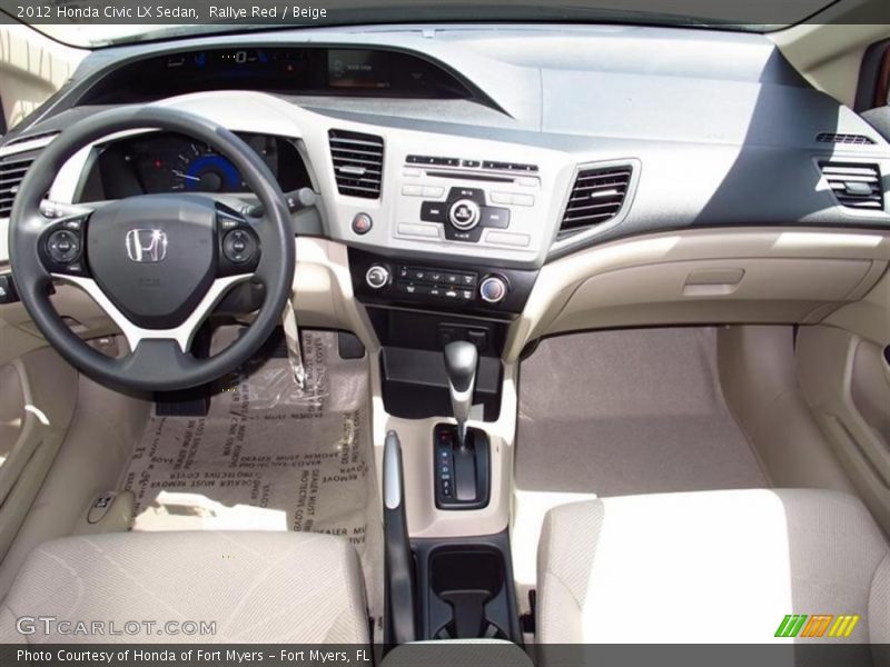 Rallye Red / Beige 2012 Honda Civic LX Sedan