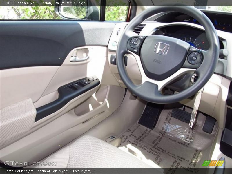 Rallye Red / Beige 2012 Honda Civic LX Sedan