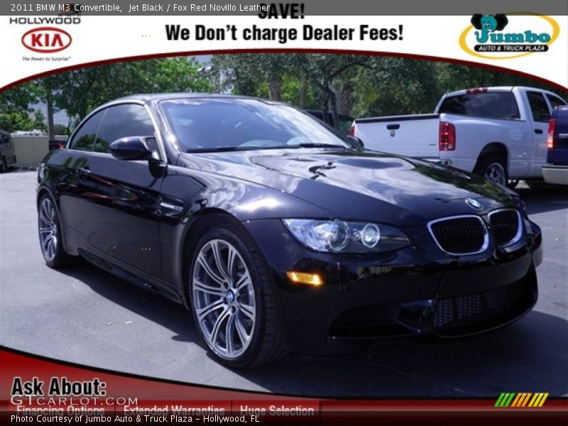 Jet Black / Fox Red Novillo Leather 2011 BMW M3 Convertible