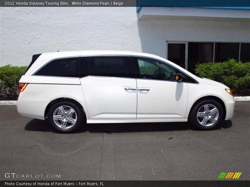 White Diamond Pearl / Beige 2012 Honda Odyssey Touring Elite