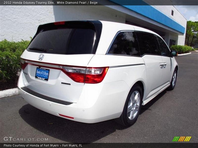 White Diamond Pearl / Beige 2012 Honda Odyssey Touring Elite