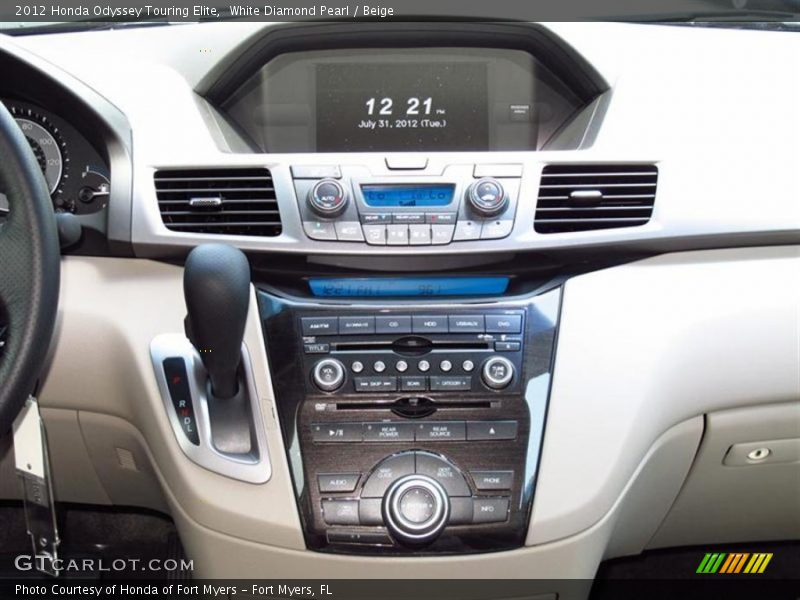 White Diamond Pearl / Beige 2012 Honda Odyssey Touring Elite