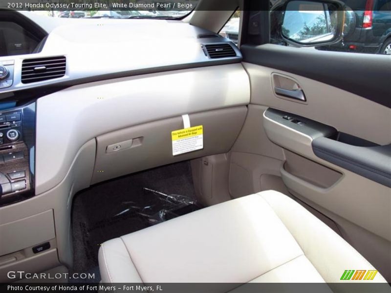 White Diamond Pearl / Beige 2012 Honda Odyssey Touring Elite