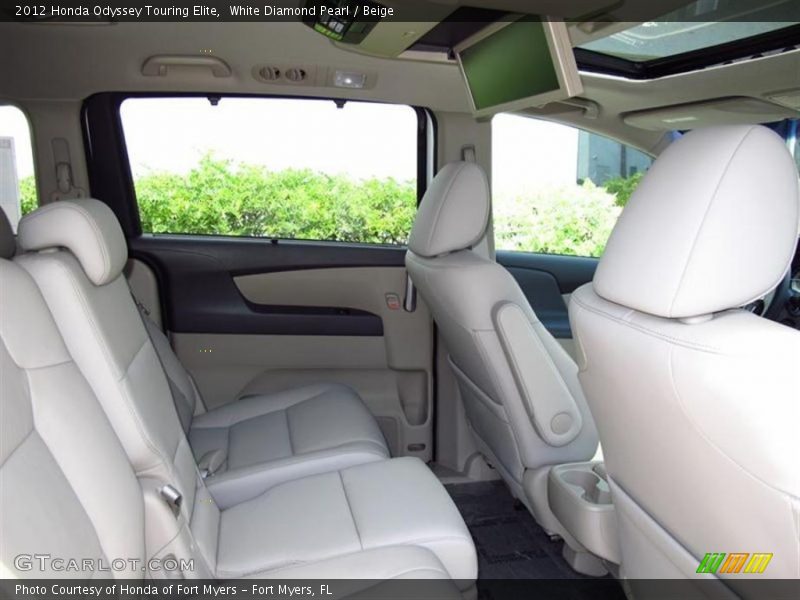 White Diamond Pearl / Beige 2012 Honda Odyssey Touring Elite