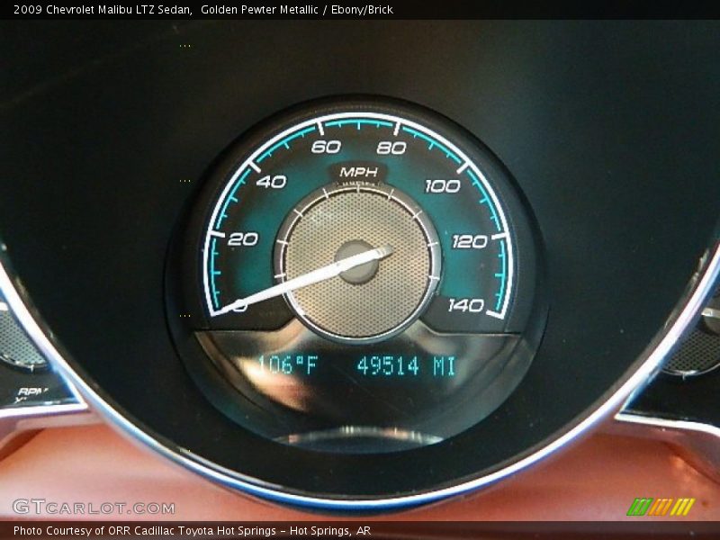 Golden Pewter Metallic / Ebony/Brick 2009 Chevrolet Malibu LTZ Sedan