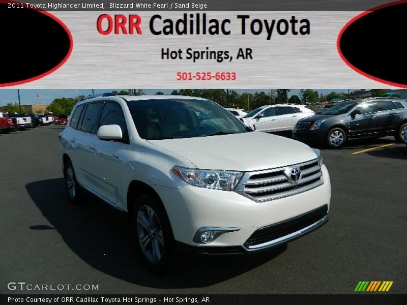 Blizzard White Pearl / Sand Beige 2011 Toyota Highlander Limited