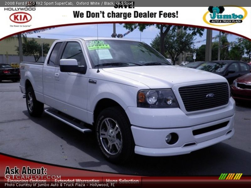 Oxford White / Black/Red Sport 2008 Ford F150 FX2 Sport SuperCab