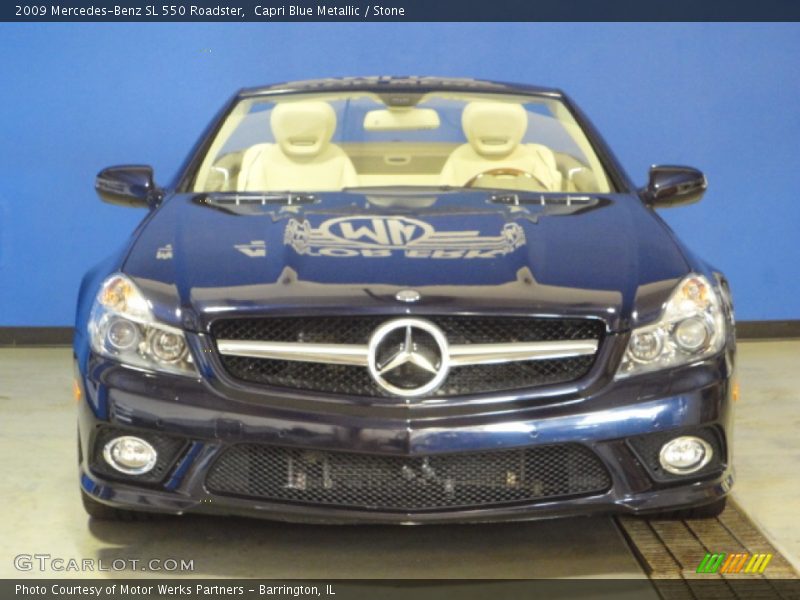 Capri Blue Metallic / Stone 2009 Mercedes-Benz SL 550 Roadster