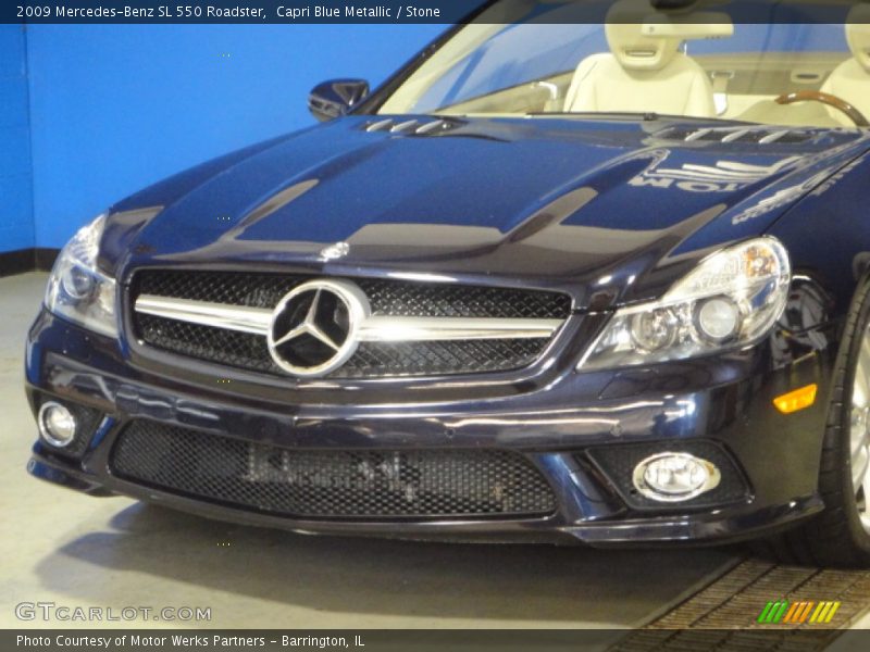 Capri Blue Metallic / Stone 2009 Mercedes-Benz SL 550 Roadster