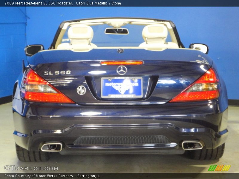 Capri Blue Metallic / Stone 2009 Mercedes-Benz SL 550 Roadster